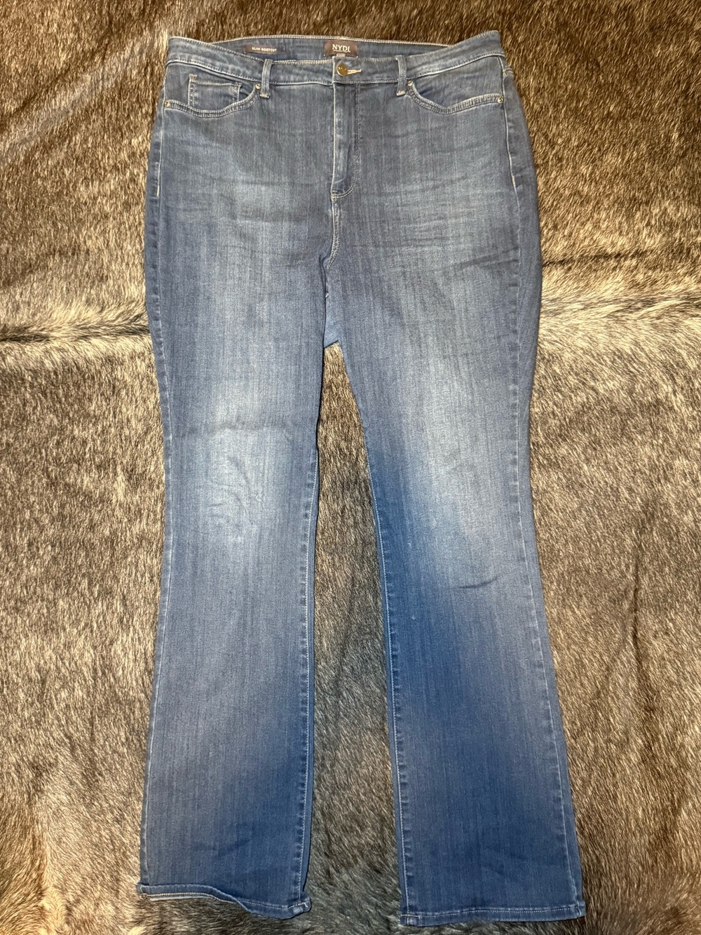 NYDJ Women's Blue Flare Jeans - Mid Wash